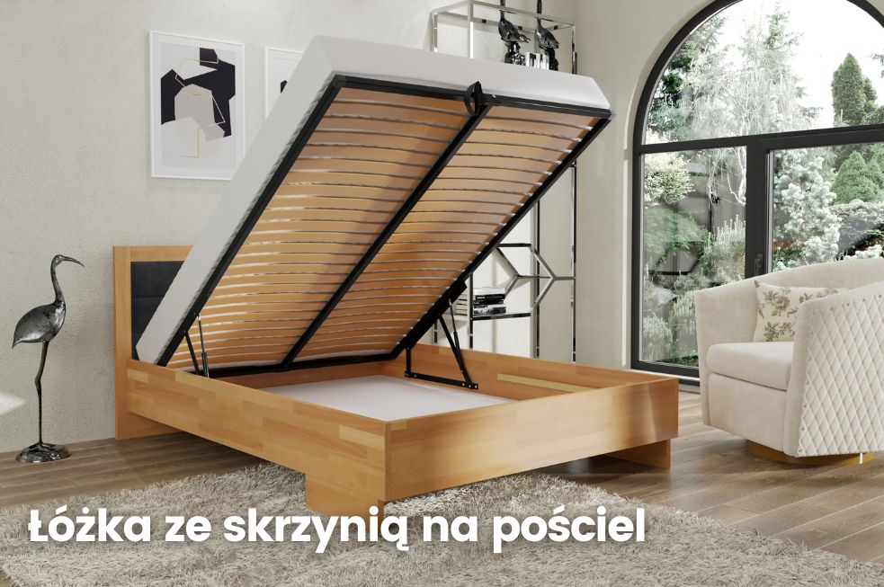 Łóżka ze skrzynią na pościel